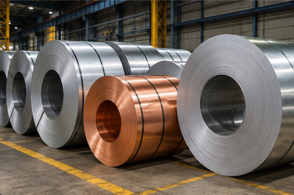 Industrial metals — aluminum, copper, and steel coils