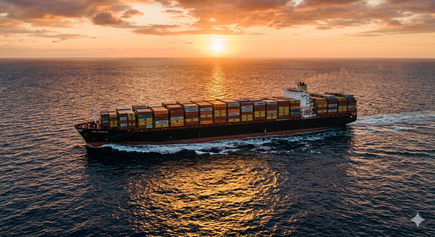 Global trade ports and shipping routes